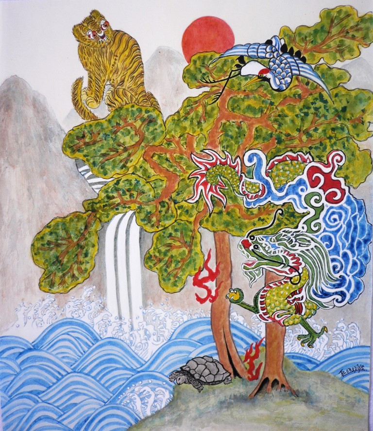 Tableau couverture livre symbolique dans la peinture asiatique